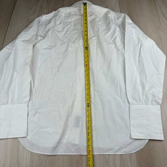 Turnbull & Asser Mens White Cotton London Preppy Button Up Dress Shirt 16.5/42 - Picture 10 of 11